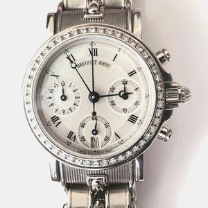 Breguet Horloger de la Marine 0031536 18k White Gold 31mm Chronograph Watch